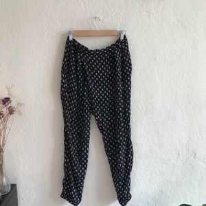 Free People Black Print Slouchy Harlem Pants